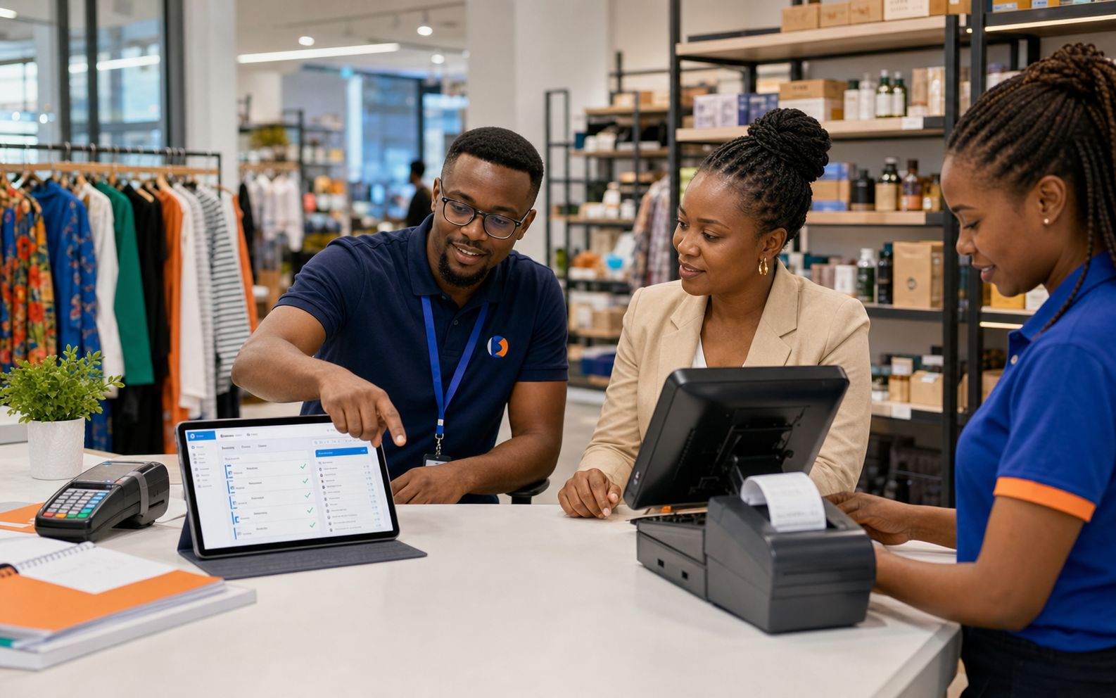 Équipe préparant l'intégration des systèmes ERP et POS